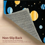 Ultra Soft Area Rug, Non Slip, Stain Resistant, Washable Area Rugs for Living Room, Bedroom, Vivid Outer Space Decorative Theme(Black)