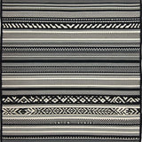 Artistic Ogee Print with Fringe Detail(Black)