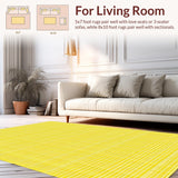 Ultra Soft Area Rug, Non Slip, Stain Resistant, Washable Area Rugs for Living Room, Bedroom, Vibrant Shaggy Luxe Aesthetic(Yellow)