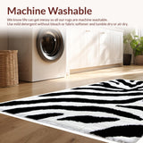 Ultra Soft Area Rug, Non Slip, Stain Resistant, Washable Area Rugs for Living Room, Bedroom, Modern Rustic Safari Aesthetic Non-Slip Floorcover(Black)