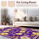 Ultra Soft Area Rug, Non Slip, Stain Resistant, Washable Area Rugs for Living Room, Bedroom, Chic Contemporary Patterned Display(Yellow)