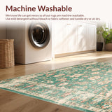 Ultra Soft Area Rug, Non Slip, Stain Resistant, Washable Area Rugs for Living Room, Bedroom, Serene Sage Area Green Beige Distressed(Green)