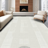 Ultra Soft Area Rug, Non Slip, Stain Resistant, Washable Area Rugs for Living Room, Bedroom, Rustic Textured Scalloped Motif(Beige)