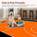 Ultra Soft Area Rug, Non Slip, Stain Resistant, Washable Area Rugs for Living Room, Bedroom, Eye-Catching Sporty Chic Style(Orange)