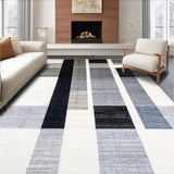 Ultra Soft Area Rug, Non Slip, Stain Resistant, Washable Area Rugs for Living Room, Bedroom, Modern Black and White Striped Rug Geometric Design(Gray)