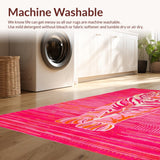 Ultra Soft Area Rug, Non Slip, Stain Resistant, Washable Area Rugs for Living Room, Bedroom, Artful Pink Tiger Design(Pink)