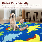 Ultra Soft Area Rug, Non Slip, Stain Resistant, Washable Area Rugs for Living Room, Bedroom, Charming Animal Fantasy Style(Blue)
