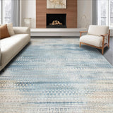 Ultra Soft Area Rug, Non Slip, Stain Resistant, Washable Area Rugs for Living Room, Bedroom, Rustic Elegance Braided Area Oval Vintage Inspired(Blue)