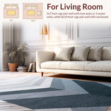 Ultra Soft Area Rug, Non Slip, Stain Resistant, Washable Area Rugs for Living Room, Bedroom, Rustic Textured Cozy Element(Gray)
