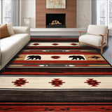 Ultra Soft Area Rug, Non Slip, Stain Resistant, Washable Area Rugs for Living Room, Bedroom, Cozy Rustic Animal Design(Red)
