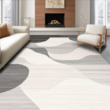 Ultra Soft Area Rug, Non Slip, Stain Resistant, Washable Area Rugs for Living Room, Bedroom, Serene Monochrome Wave Patterns(Gray)