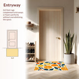 Ultra Soft Area Rug, Non Slip, Stain Resistant, Washable Area Rugs for Living Room, Bedroom, Fun Juicy Patterned Surface(Orange)