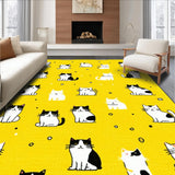 Ultra Soft Area Rug, Non Slip, Stain Resistant, Washable Area Rugs for Living Room, Bedroom, Soft Earthy Tones with Whimsy(Yellow)
