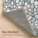 Ultra Soft Area Rug, Non Slip, Stain Resistant, Washable Area Rugs for Living Room, Bedroom, Modern Area with Pebble Stone Aesthetic in Elegant Neutral Shades(Gray)