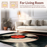 Ultra Soft Area Rug, Non Slip, Stain Resistant, Washable Area Rugs for Living Room, Bedroom, Vibrant Abstract Sound Waves Design(Black)