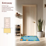 Ultra Soft Area Rug, Non Slip, Stain Resistant, Washable Area Rugs for Living Room, Bedroom, Whimsical ABC Rug:  Educational Play Mat for Toddlers(Blue)