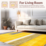 Ultra Soft Area Rug, Non Slip, Stain Resistant, Washable Area Rugs for Living Room, Bedroom, Modern Abstract Tiled Arrangement(Yellow)