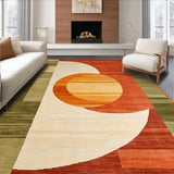 Ultra Soft Area Rug, Non Slip, Stain Resistant, Washable Area Rugs for Living Room, Bedroom, Chic Geometric Soft Textures(Orange)