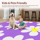 Ultra Soft Area Rug, Non Slip, Stain Resistant, Washable Area Rugs for Living Room, Bedroom, Enchanting Lavender Garden Theme(Purple)
