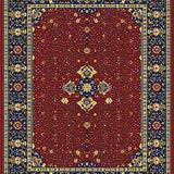Ultra Soft Area Rug, Non Slip, Stain Resistant, Washable Area Rugs for Living Room, Bedroom, Vintage Inspired Blue and Red Area(Red)