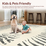 Ultra Soft Area Rug, Non Slip, Stain Resistant, Washable Area Rugs for Living Room, Bedroom, Distressed Neutral Zebra Print Hallway Runner(Beige)