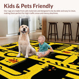 Ultra Soft Area Rug, Non Slip, Stain Resistant, Washable Area Rugs for Living Room, Bedroom, Elegant Black and Yellow Contrast(Yellow)