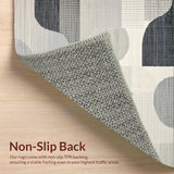 Ultra Soft Area Rug, Non Slip, Stain Resistant, Washable Area Rugs for Living Room, Bedroom, Refined Minimalist Wave Texture(Gray)