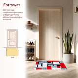 Contemporary Vibrant Geometric Layout(Red)