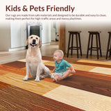 Ultra Soft Area Rug, Non Slip, Stain Resistant, Washable Area Rugs for Living Room, Bedroom, Rustic Nordic Abstract Wood Inspired Design(Brown)
