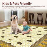 Ultra Soft Area Rug, Non Slip, Stain Resistant, Washable Area Rugs for Living Room, Bedroom, Vintage Boho Tan Area(Beige)
