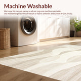 Ultra Soft Area Rug, Non Slip, Stain Resistant, Washable Area Rugs for Living Room, Bedroom, Serene Beige Abstract Area Modern Artistry for Home Decor(Beige)