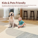 Ultra Soft Area Rug, Non Slip, Stain Resistant, Washable Area Rugs for Living Room, Bedroom, Handmade Ivory Bedroom Minimalist Abstract Wool Carpet(Beige)