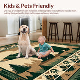 Ultra Soft Area Rug, Non Slip, Stain Resistant, Washable Area Rugs for Living Room, Bedroom, Earthy Bear-Themed Cozy Ambiance(Brown)