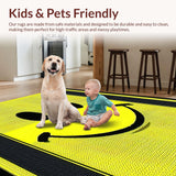 Ultra Soft Area Rug, Non Slip, Stain Resistant, Washable Area Rugs for Living Room, Bedroom, Elegant Monochrome Patterned Rug(Yellow)