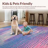 Ultra Soft Area Rug, Non Slip, Stain Resistant, Washable Area Rugs for Living Room, Bedroom, Contemporary Soft Pastel Abstract(Blue)