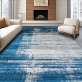 Ultra Soft Area Rug, Non Slip, Stain Resistant, Washable Area Rugs for Living Room, Bedroom, Serene Blue Gray Geometric Design(Blue)