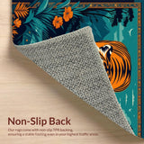 Ultra Soft Area Rug, Non Slip, Stain Resistant, Washable Area Rugs for Living Room, Bedroom, Unique Colorful Jungle Inspired Runner(Orange)