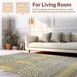 Ultra Soft Area Rug, Non Slip, Stain Resistant, Washable Area Rugs for Living Room, Bedroom, Trendy Beige Accent Showcasing Abstract Cheetah Print Design(Beige)