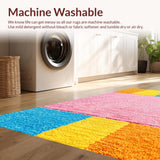 Ultra Soft Area Rug, Non Slip, Stain Resistant, Washable Area Rugs for Living Room, Bedroom, Playful Colorful Hopscotch Design(Pink)
