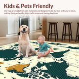 Beige Educational with Dinosaur Silhouettes and World Map(Green)