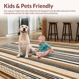 Ultra Soft Area Rug, Non Slip, Stain Resistant, Washable Area Rugs for Living Room, Bedroom, Beige Tribal Kitchen Area(Beige)