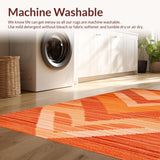 Ultra Soft Area Rug, Non Slip, Stain Resistant, Washable Area Rugs for Living Room, Bedroom, Vibrant Shaggy Abstract Aesthetic(Orange)