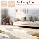 Beige Entryway Runner With Contemporary Abstract(Beige)