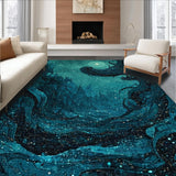 Ultra Soft Area Rug, Non Slip, Stain Resistant, Washable Area Rugs for Living Room, Bedroom, Tentacle Twist Nautical Carpet Aquatic Theme Washable Bath Mat Non-Slip(Blue)