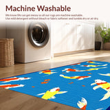 Ultra Soft Area Rug, Non Slip, Stain Resistant, Washable Area Rugs for Living Room, Bedroom, Vivid Marine Animal Aesthetic(Blue)