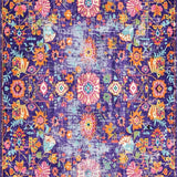 Ultra Soft Area Rug, Non Slip, Stain Resistant, Washable Area Rugs for Living Room, Bedroom, Playful Vintage Trellis Effect(Purple)