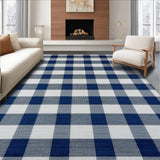 Artistic Dusk Blue Gingham Visual Appeal(Blue)