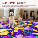 Ultra Soft Area Rug, Non Slip, Stain Resistant, Washable Area Rugs for Living Room, Bedroom, Bright Tiled Seasonal Festivity(Purple)