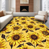 Ultra Soft Area Rug, Non Slip, Stain Resistant, Washable Area Rugs for Living Room, Bedroom, Cheerful Organic Geometry Theme(Yellow)