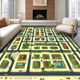 Ultra Soft Area Rug, Non Slip, Stain Resistant, Washable Area Rugs for Living Room, Bedroom, Dynamic Residential Community Motif(Brown)